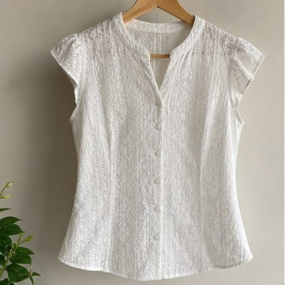 White Button Blouse